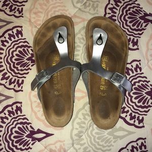 Silver Metallic Birkenstocks